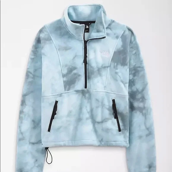 The North Face Women’s Printed Marbled Acid Wash TKA Attitude ¼-Zip Fleece Crop - Picture 4 of 6